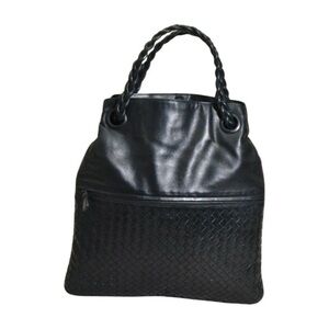 Bottega Veneta Black Woven Leather Tote